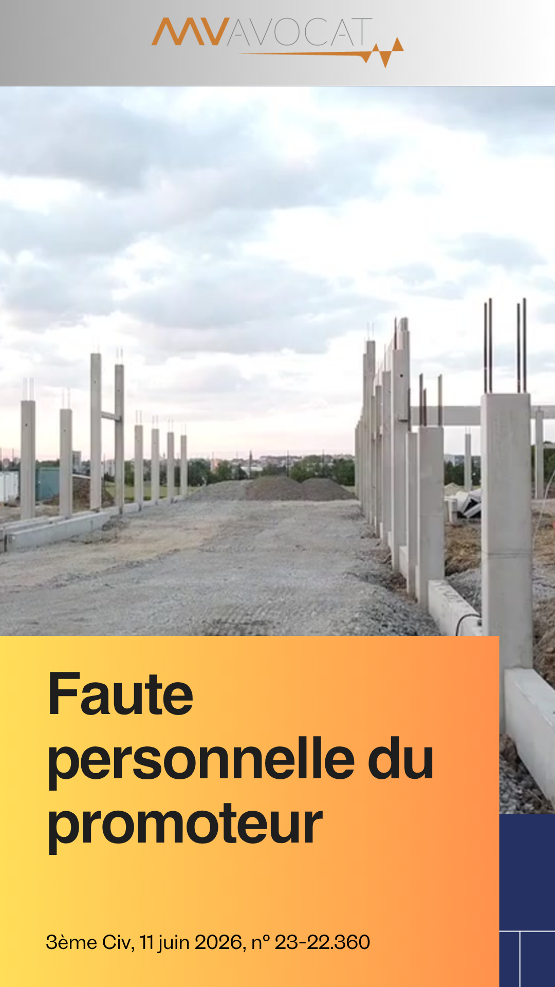 Faute personnelle du promoteur